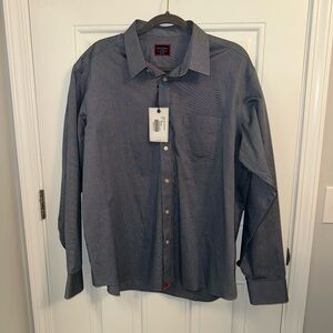 Untuckit (Mens XL) Pio Cesare Blue Wrinkle Free Long Sleeve Button Dress Shirt